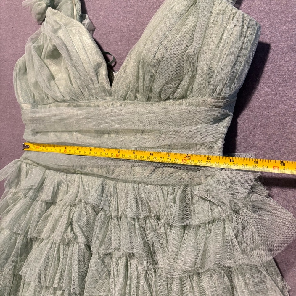 B Darlin Green Ruffled Tiered Maxi Gown - Picture 14 of 16